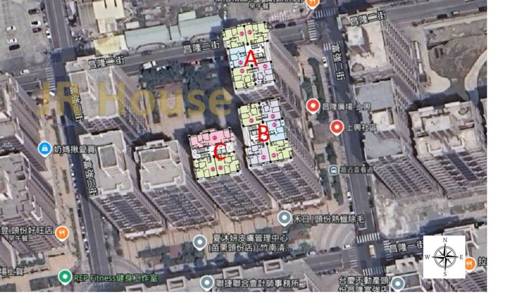 上興-格局相對位置空拍圖-近景
