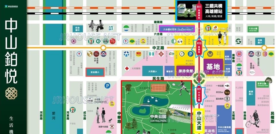 中山鉑悅-周邊生活機能圖