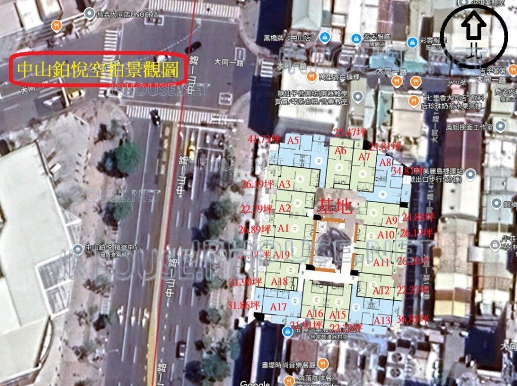 中山鉑悅-空拍格局相對位置圖-近景