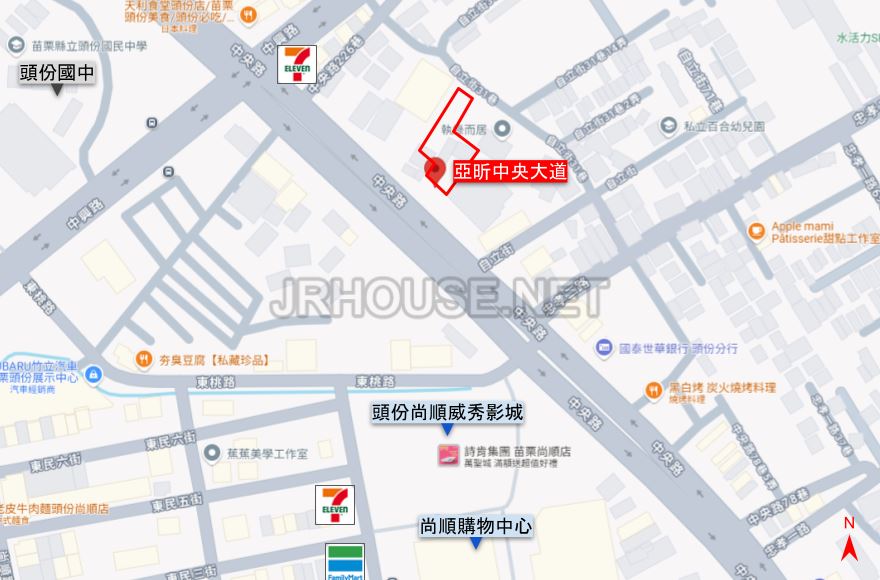 亞昕中央大道-基地位置圖