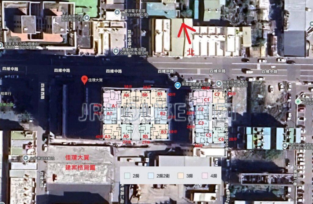 佳瓚大賀-空拍格局相對位置圖-近景