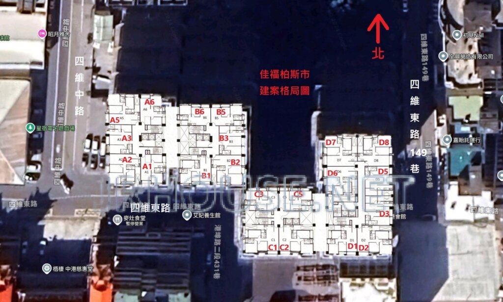 佳福柏斯市-空拍格局相對位置圖-近景