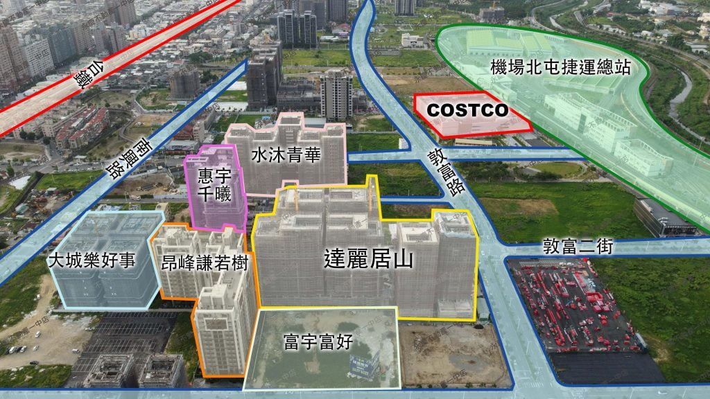 台中北屯機捷特區-周邊機能空拍圖