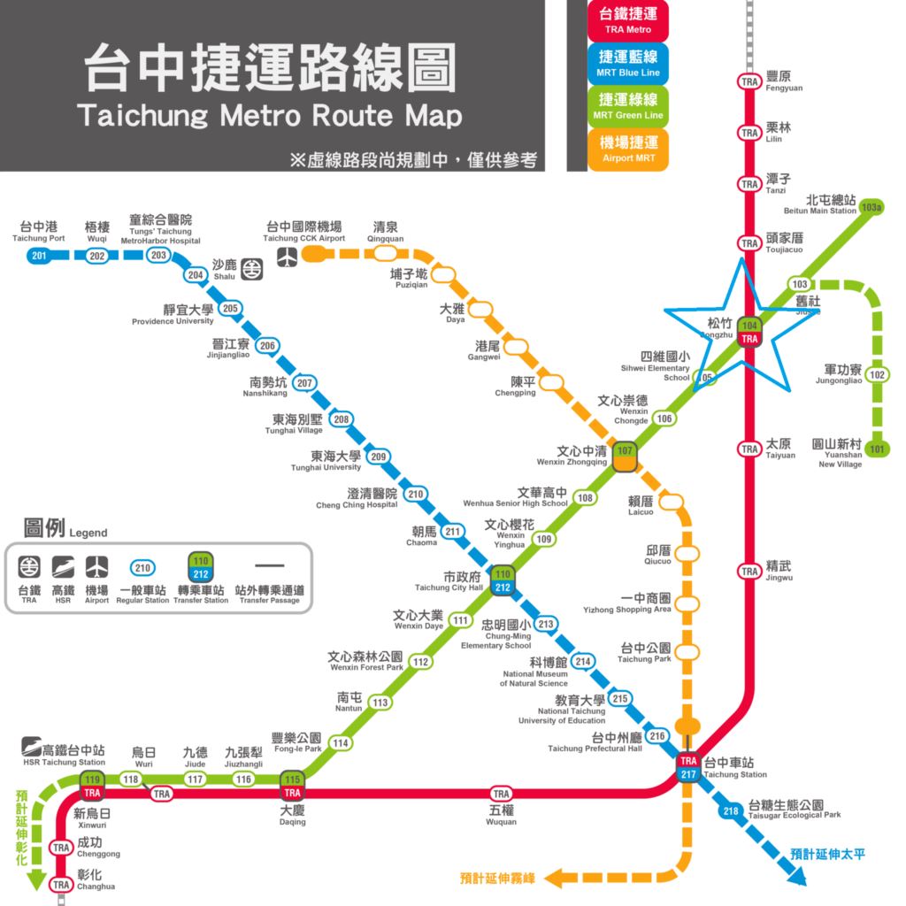 惠宇敦北-台中捷運路線圖