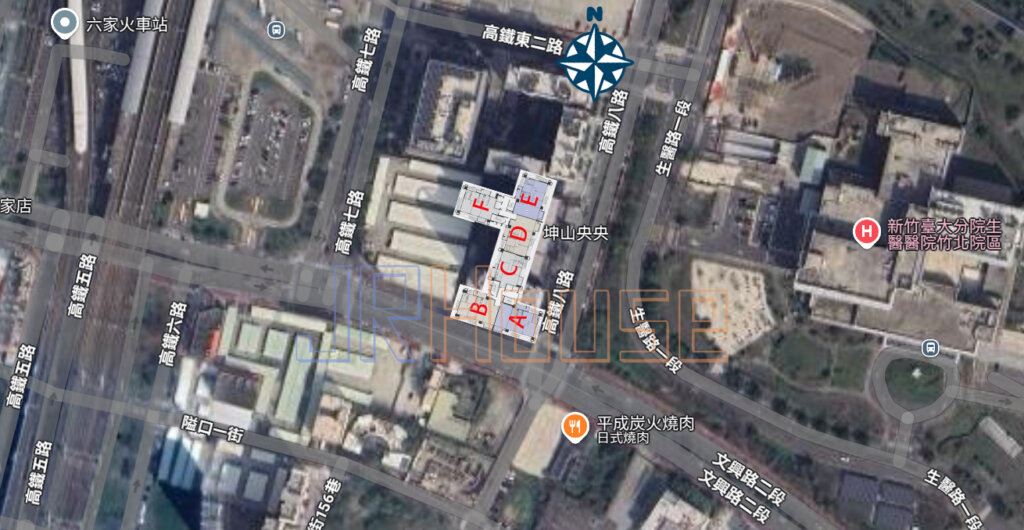 坤山央央-格局相對位置空拍圖-近景