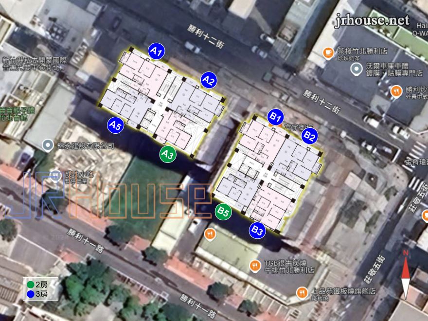 富宇御琚-格局相對位置空拍圖-近景