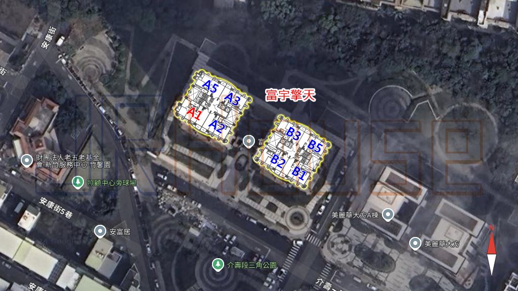 富宇擎天-格局相對位置空拍圖-近景