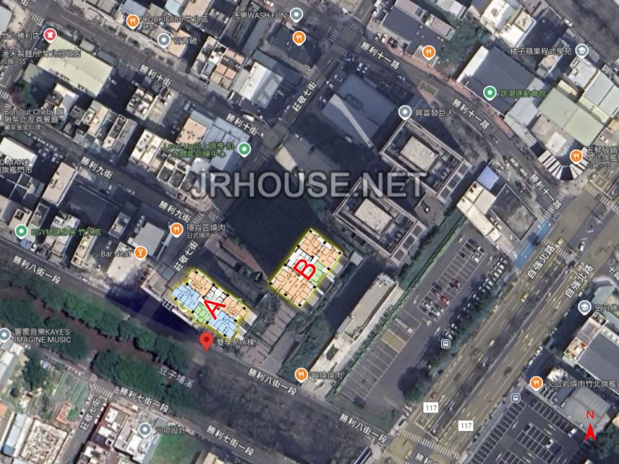 富宇雙學苑-格局相對位置空拍圖-遠景