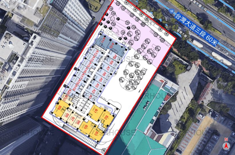 市政壹號廣場-格局相對位置空拍圖-近景