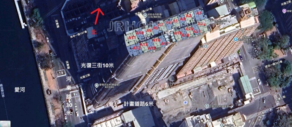 愛情河左岸-空拍格局相對位置圖-近景