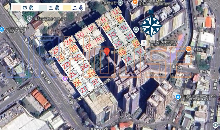 挪威麗園-格局相對位置空拍圖-近景