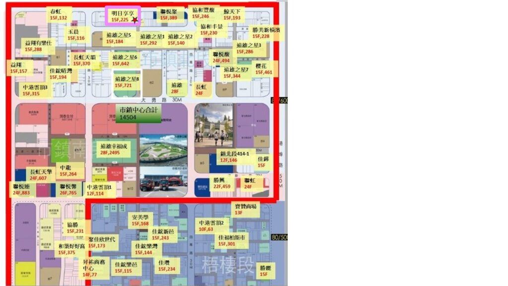 明日享享-台中港重劃區建案分布圖