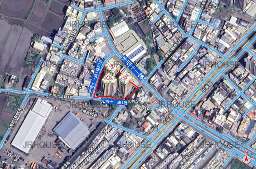 晴川悅河-格局相對位置空拍圖-遠景