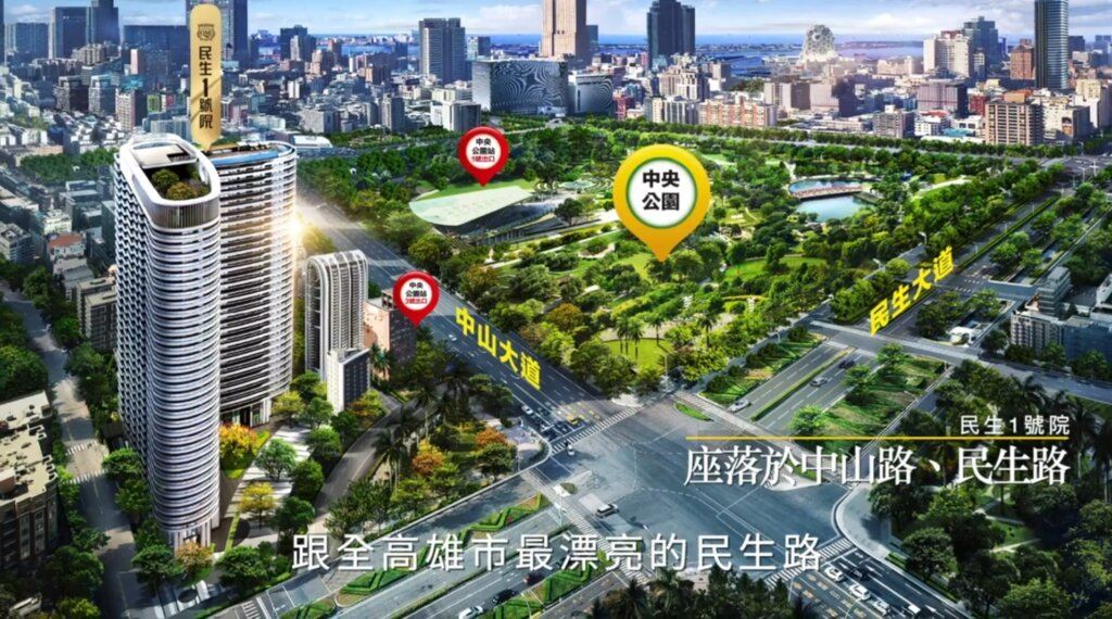 民生1號院-周邊機能空拍圖