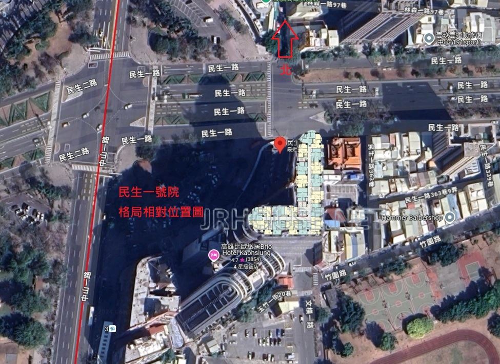 民生1號院-空拍格局相對位置圖-遠景