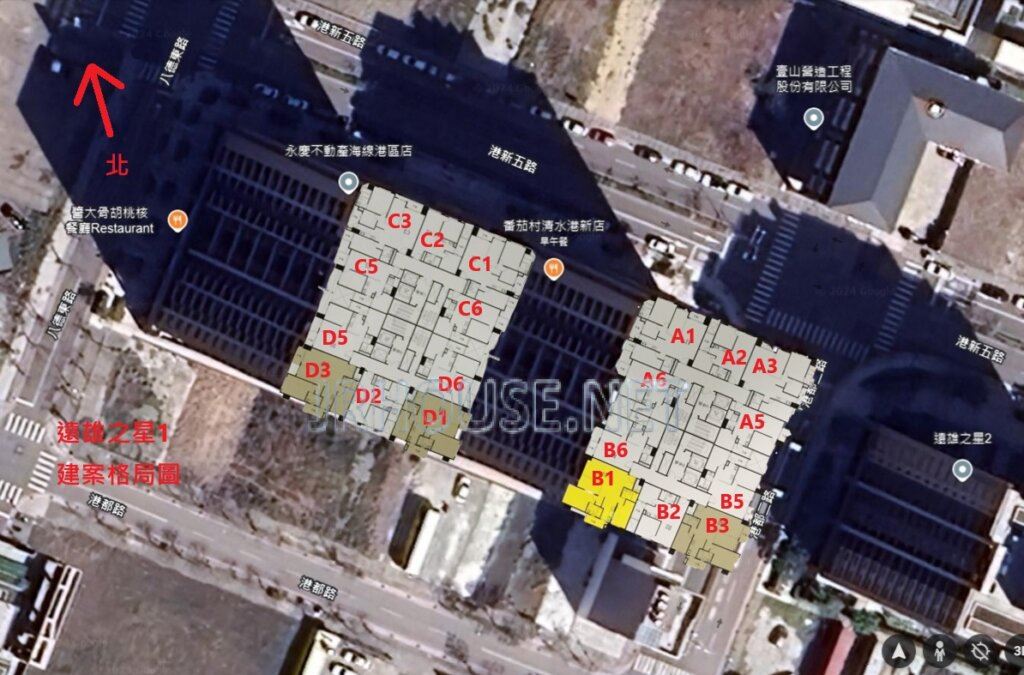 遠雄之星1-空拍格局相對位置圖-近景