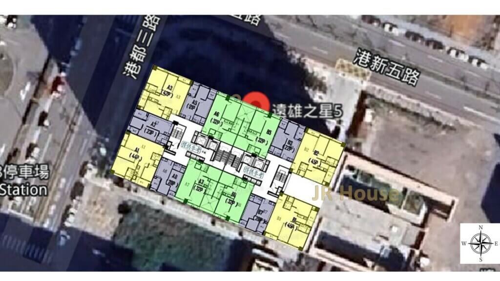 遠雄之星5-格局相對位置空拍圖-近景