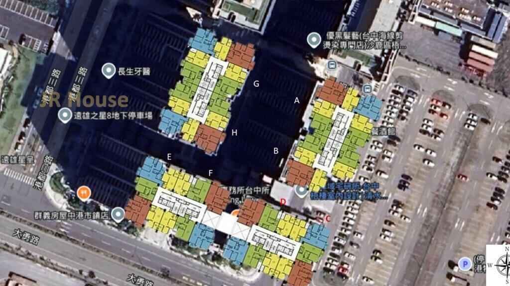 遠雄之星8-格局相對位置空拍圖-近景